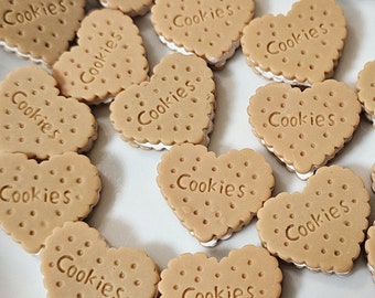 Cookie Cabochon, heart cookies