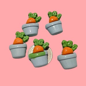 Carrot in a pot cabochon, Resin phone charm