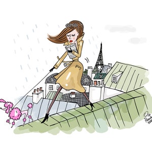 Hand-Drawn Parisian Rooftops Print: Paris Illustration