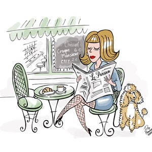 Paris Cafe Print: Hand-Drawn Parisian Illustration