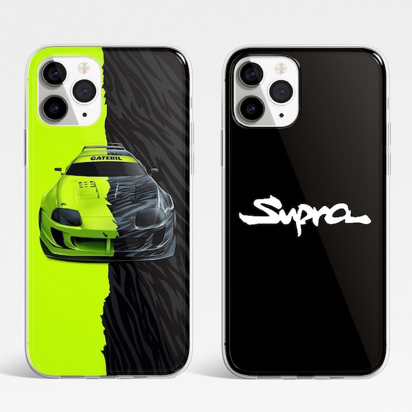 Coque Supra JDM pour iPhone 15 Pro Max, 14, 13, 12, 11, XR, 8+, 7 et Samsung S23, S22, A14, A54