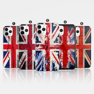 Großbritanien Handyhülle British Flag Cover passend für iPhone 15 Pro Max, 14, 13, 12, 11, XR, 8+, 7 & Samsung S23, S22, A14, A54