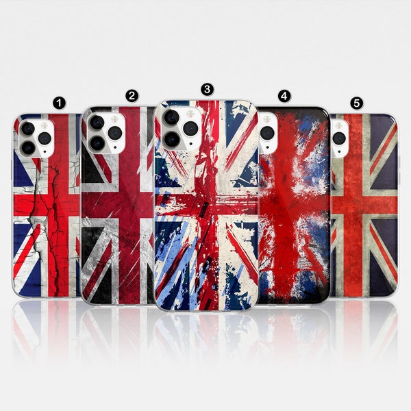 United Kingdom Phone Case British Flag Cover fit for iPhone 15 Pro Max, 14, 13, 12, 11, XR, 8+, 7 & Samsung S23, S22, A14, A54