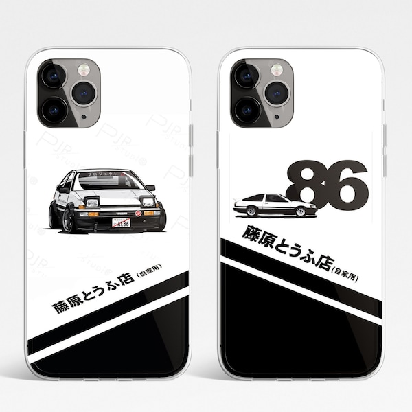 JDM Phone Case Initial D AE86 Cover fit for iPhone 15 Pro Max, 14, 13, 12, 11, XR, 8+, 7 & Samsung S23, S22, A14, A54