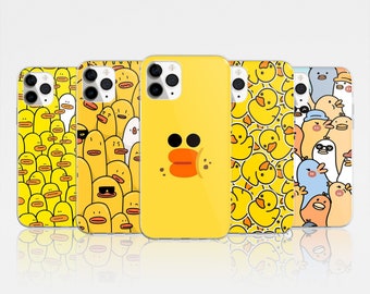 Funny Duck Phone Case Ducky Pattern Cover fit for iPhone 15 Pro Max, 14, 13, 12, 11, XR, 8+, 7 & Samsung S23, S22, A14, A54