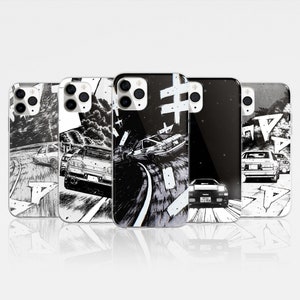 JDM Handyhülle Schutzhülle D mit Initial D für iPhone 15 Pro Max, 14, 13, 12, 11, XR, 8+, 7 & Samsung S23, S22, A14, A54