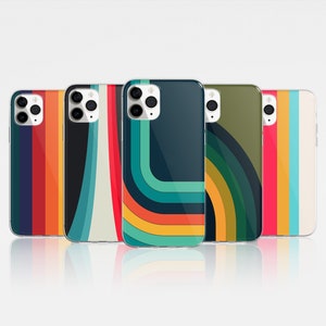 Retro Stripes Phone Case Vintage Cover fit for iPhone 15 Pro Max, 14, 13, 12, 11, XR, 8+, 7 & Samsung S23, S22, A14, A54