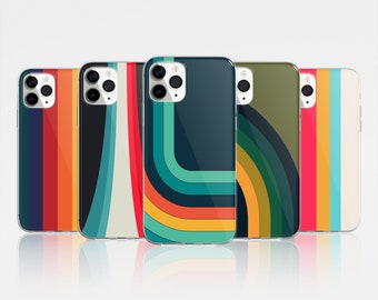 Retro Stripes Phone Case Vintage Cover fit for iPhone 15 Pro Max, 14, 13, 12, 11, XR, 8+, 7 & Samsung S23, S22, A14, A54