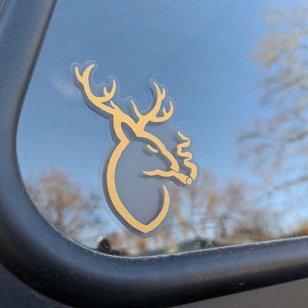 Smoking Buck Window Decal (Clear Backing)