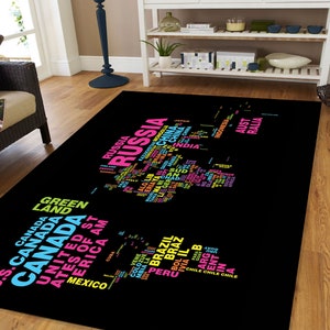 World Map Rug, Country Rug, Geography Rug, Home Decor Rug, Gift Rug, ,Custom Rug, Area Rug, Kids Room Rug, Popular Rug, Modern Rug