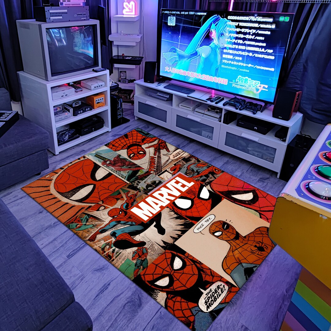 Spiderman Cartoon Rug, Spiderman Artwork, Popular Movie Rug, Kids Room ...