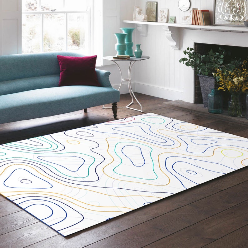 Topography Rug Geographical Map Rug Minimalist Rug Home - Etsy