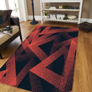 Modern Red Rug, Home Decor Rug, Gift Rug, Custom Rug, Area Rug, Popular Rug, Teen Rug, Floor Rug, Living Room Rug, Christmas Gift Rug