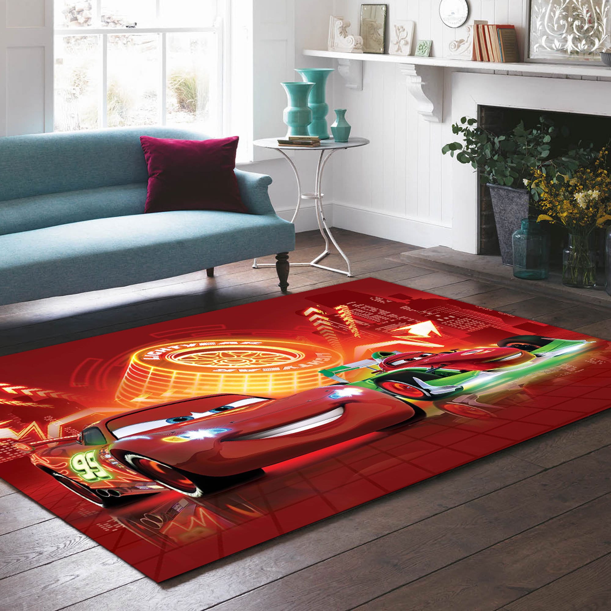 Discover Lightning McQueen Disney Rug, Disney Fan Decor