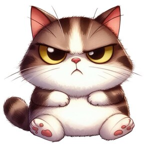 Cheeky Grumpy Cat Sticker – Funny cat motif as wall tattoo & car sticker