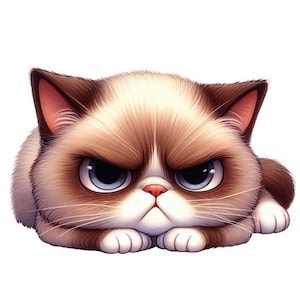 Cheeky Grumpy Cat Sticker – Funny cat motif as wall tattoo & car sticker