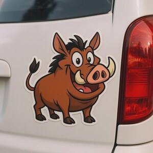 Funny warthog cartoon sticker animal decal for laptop car camper gift for safari fans and lovers of weird animal motifs
