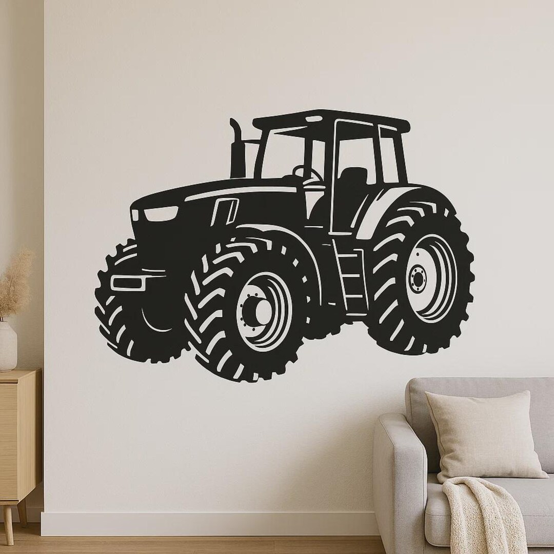 Tractor Wall Sticker Rustic Agricultural Machinery Motif as a Sticker ...