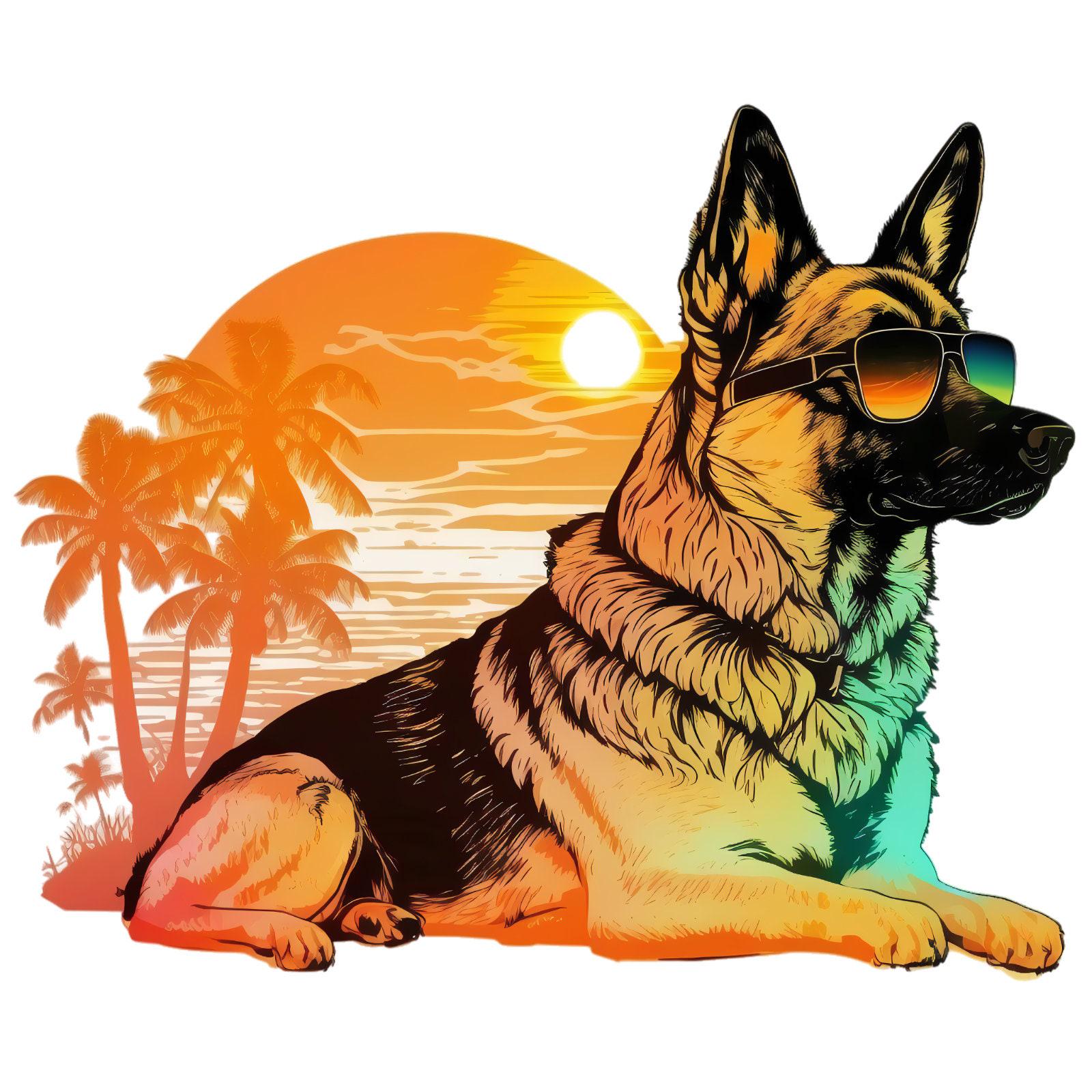 DV DESIGN Aufkleberbogen Deutscher Schäferhund – Vinyl, Glänzend, Für Scrapbooking & Dekoration