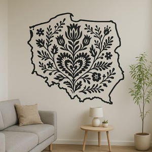 Autocollant mural de carte polonaise avec contour de la Pologne comme autocollant pour ordinateur portable de camping-car mural cadeau pour les voyageurs fans de Pologne