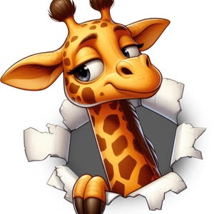Giraffe Sticker Wall Decal Car Sticker 3D Effect Animal Cartoon Decoration for Wall Car Laptop