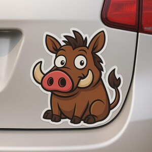 Funny warthog cartoon sticker animal decal for laptop car camper gift for safari fans and lovers of weird animal motifs