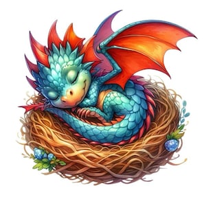 Naklejka Cute Baby Dragon – Fantasy Wall Decal & Car Sticker