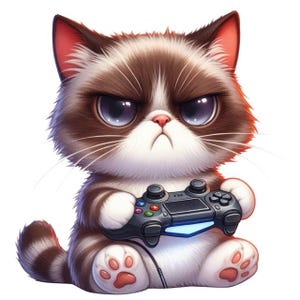 Cheeky Grumpy Cat Sticker – Funny cat motif as wall tattoo & car sticker