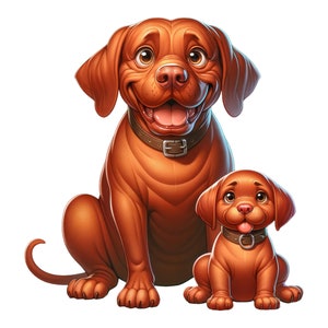 Mother and Baby Dog Car Sticker Dog Sticker - Etsy