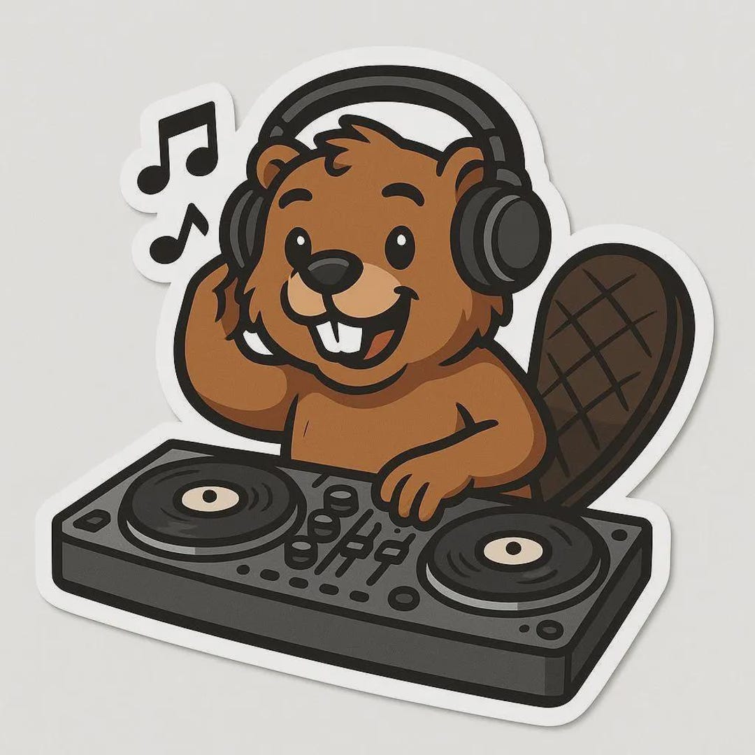 4X DJ Biber Sticker Set, 4 Pieces, Music Party Car Stickers, Headphone ...