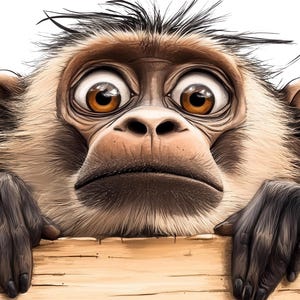 Grappige apensticker muursticker autosticker cartoon 3D effect humor dierenmotief decoratie voor auto laptop muur