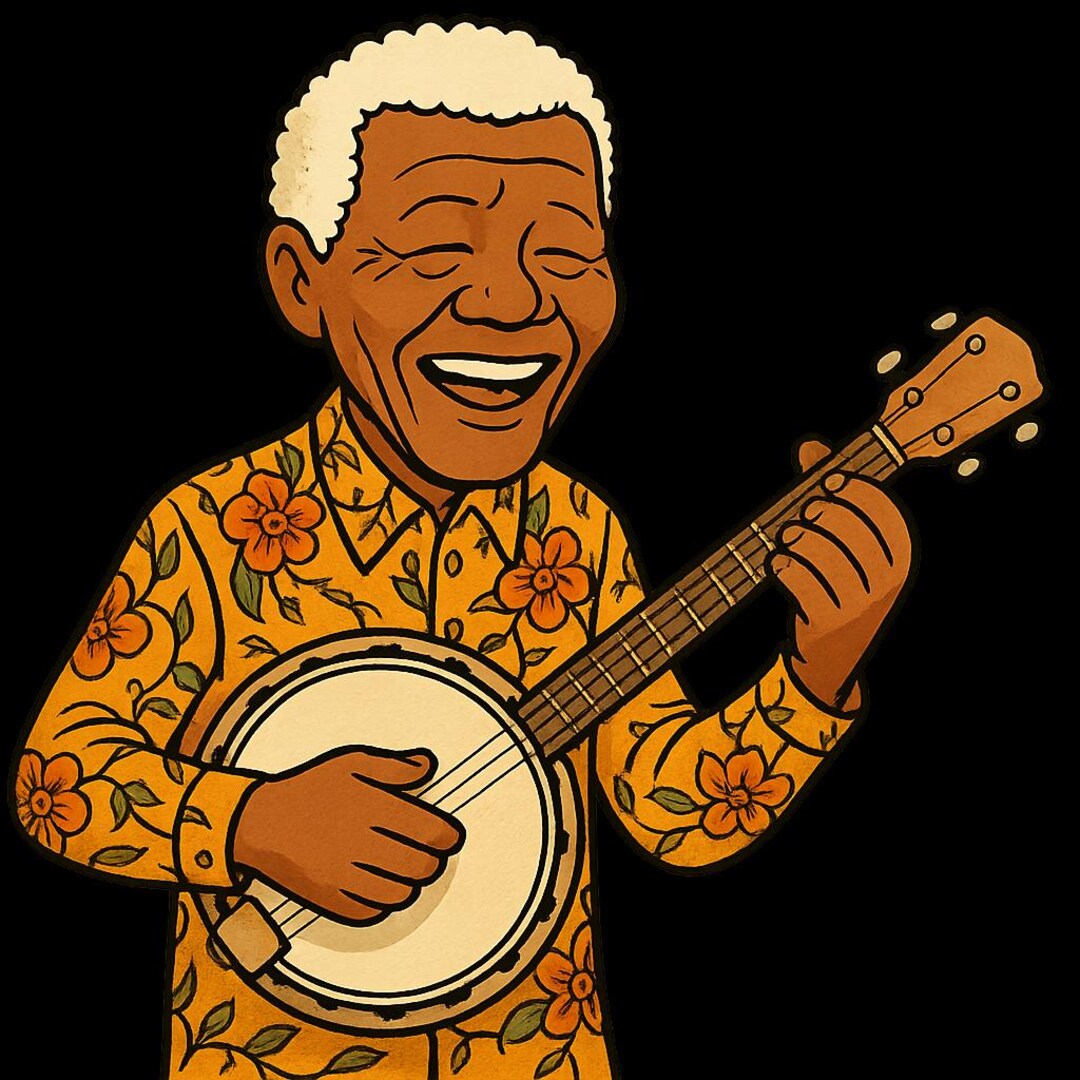 Sticker Mandela Playing Banjo Car Sticker Weatherproof Outdoor Vinyl ...