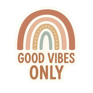 Adesivi arcobaleno Boho – Solo buone vibrazioni – Adesivi pastello per diario, telefono, laptop, idea regalo