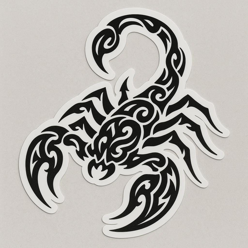 es For Clothing Tribal Scorpion Tattoo For Women Scorpio Iron On Patch, image size:1024x1024