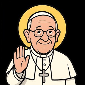Adesivo Papa Francesco con aureola Adesivo per auto Adesivo in vinile resistente alle intemperie per esterni Personalizzabile