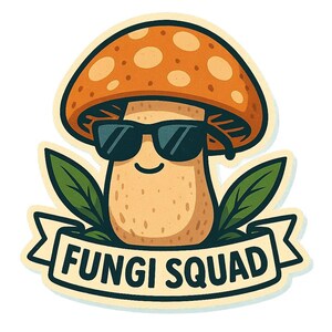Adesivi vegani ai funghi | Adesivo divertente con funghi | Adesivi umoristici vegani | Regalo per nerd dei funghi | Squadra di funghi kawaii