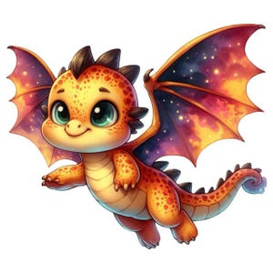 Naklejka Cute Baby Dragon – Fantasy Wall Decal & Car Sticker