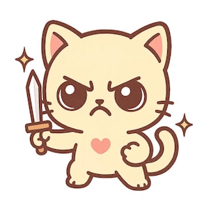 Adesivi Kawaii Savage | Adesivi di gattini anime | Adesivo manga divertente | Regalo per fan otaku nerd | Adesivi umoristici anime