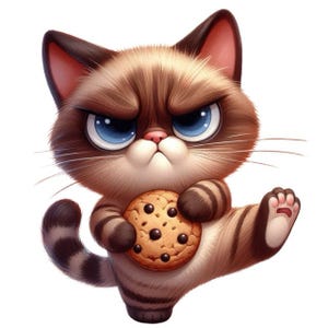 Cheeky Grumpy Cat Sticker – Funny cat motif as wall tattoo & car sticker