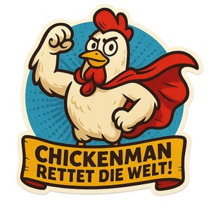 2X Chicken Superhero Sticker Car Sticker Funny Animal Motif Chickenman Saves the World for Car Laptop Kids Comic