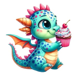 Naklejka Cute Baby Dragon – Fantasy Wall Decal & Car Sticker
