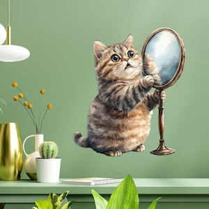 Crazy Surprise Cat Sticker – Funny Cat as Wall Decal & Car Sticker