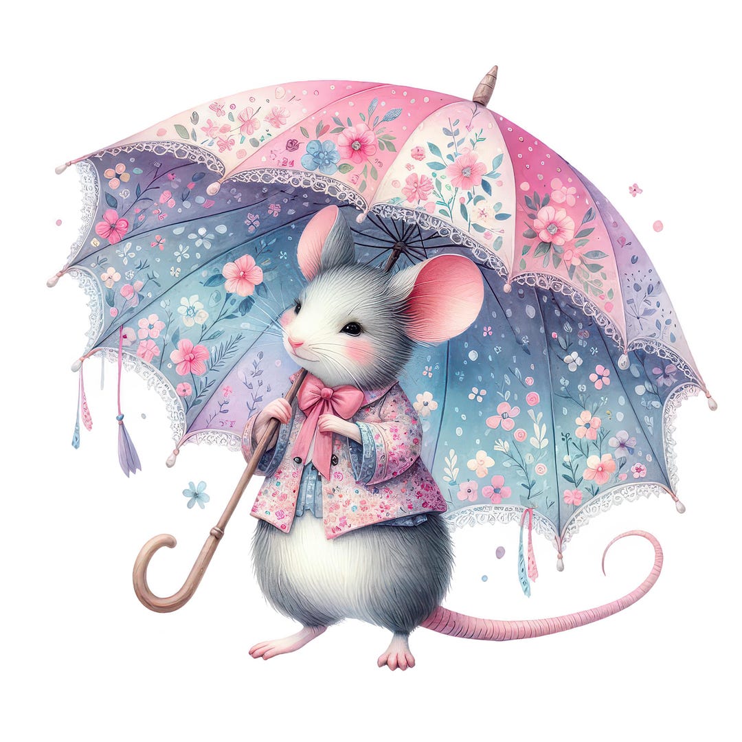 5X Mouse Sticker Set, 5 Pieces, Watercolor Car Stickers, Cute Mouse ...