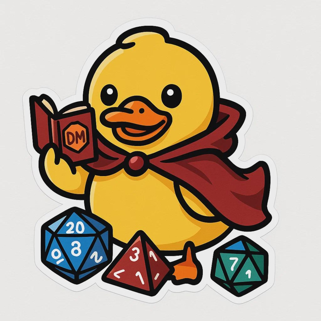 Dungeon Master Duck Sticker Dice Game Dnd Sticker Funny Roleplaying ...