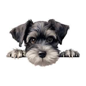 Miniature Schnauzer Car Sticker – Weatherproof Dog Sticker for Car Window Laptop – Gift Idea for Schnauzer Fans & Lovers
