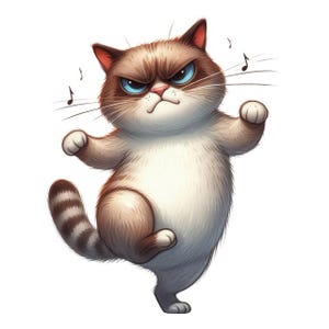 Cheeky Grumpy Cat Sticker – Funny cat motif as wall tattoo & car sticker