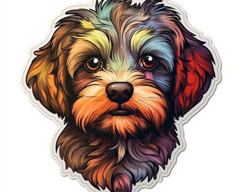 Bolonka Zwetna car sticker cute dog sticker for window laptop wall sticker pet motif gift idea dog fan design small colorful