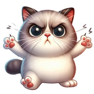 Cheeky Grumpy Cat Sticker – Funny cat motif as wall tattoo & car sticker