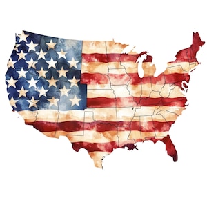 Autocollant de carte des États-Unis, drapeau du 4 juillet, autocollant patriotique américain, jour de l'indépendance