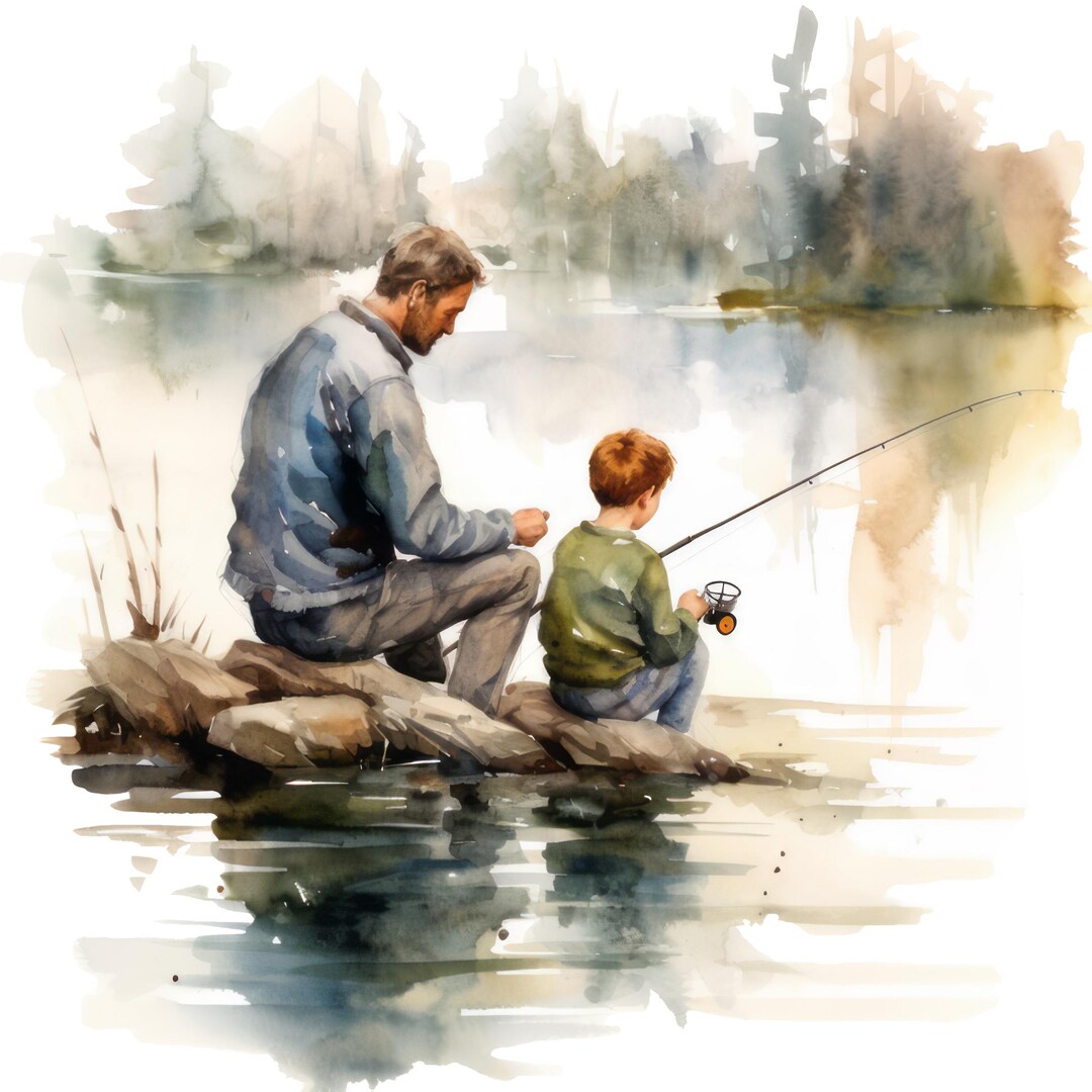 Son Sticker 4x Father and Son Fishing Sticker Set (4 Pieces): Angler Dad Gift Car ...